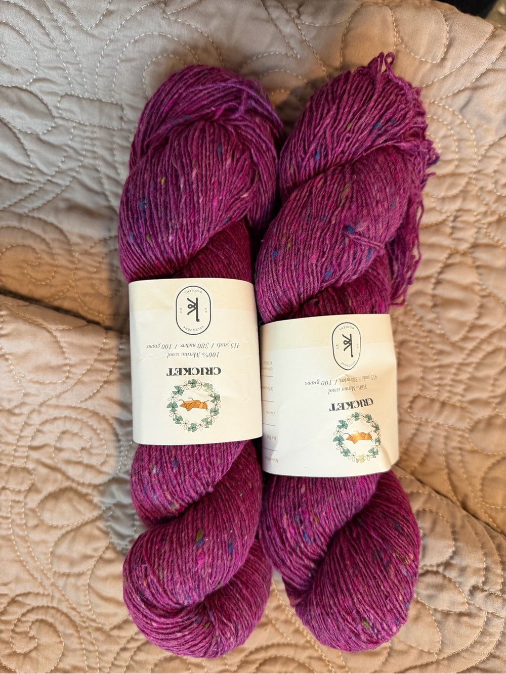 Hand-Dyed Magenta Tweed Yarn - Premium Fiber Arts Skein